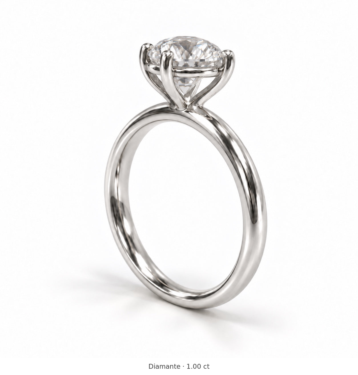 Legacy Round Plain Solitaire Engagement Ring — 1.00 ct — White Gold — alternate