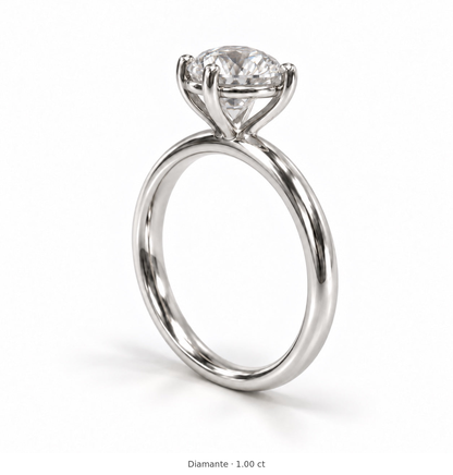 Legacy Round Plain Solitaire Engagement Ring — 1.00 ct — White Gold — alternate