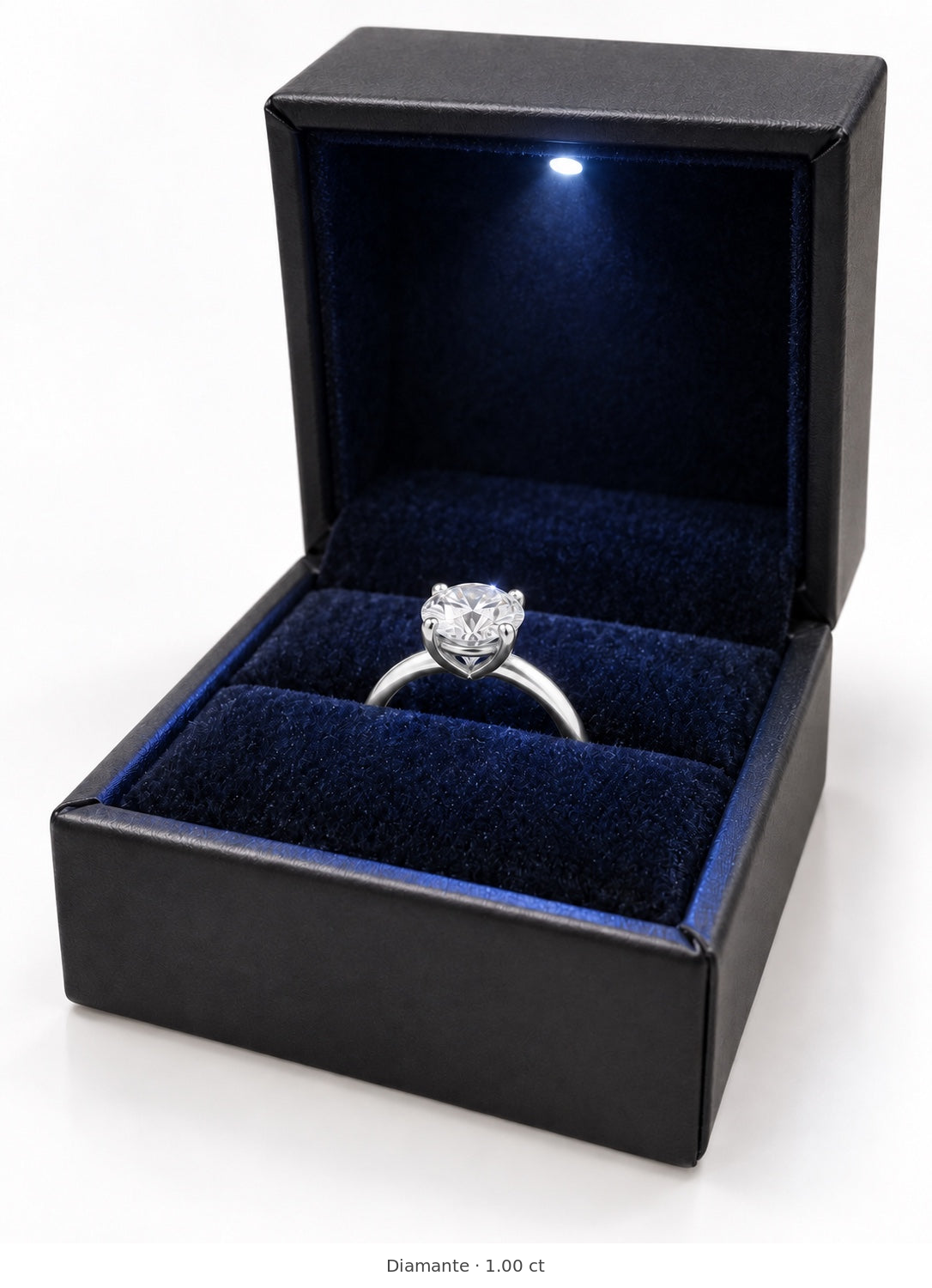 Legacy Round Plain Solitaire Engagement Ring — 1.00 ct — White Gold — box