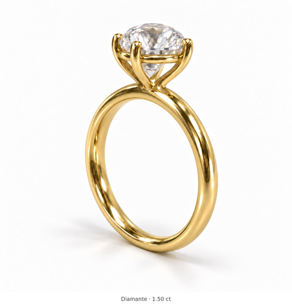 Legacy Round Plain Solitaire Engagement Ring — 1.50 ct — Yellow Gold — alternate
