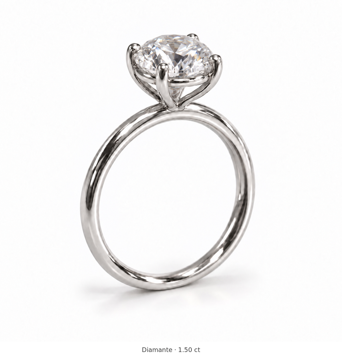 Legacy Round Plain Solitaire Engagement Ring — 1.50 ct — White Gold — main