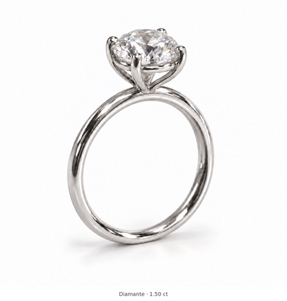 Legacy Round Plain Solitaire Engagement Ring — 1.50 ct — White Gold — main