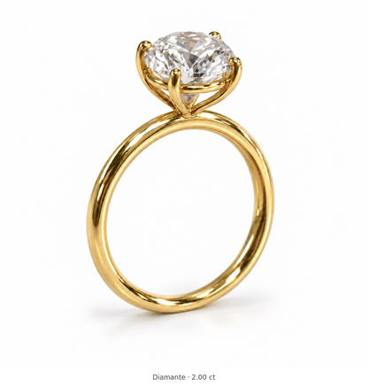 Legacy Round Plain Solitaire Engagement Ring — 2.00 ct — Yellow Gold — main