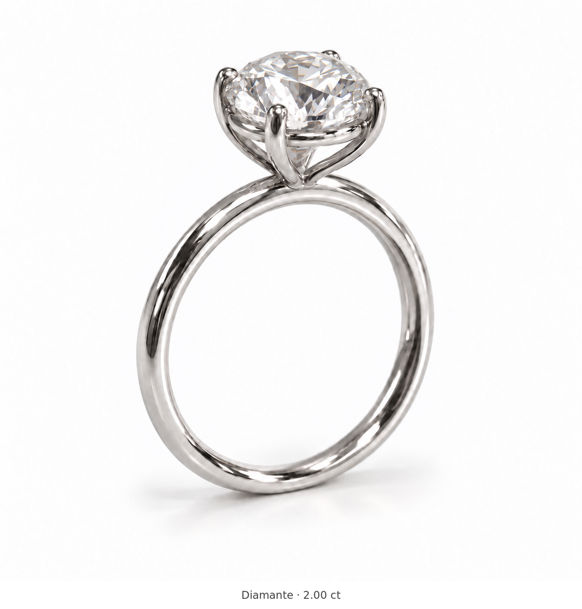 Legacy Round Plain Solitaire Engagement Ring — 2.00 ct — White Gold — main