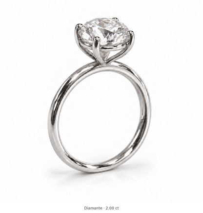 Legacy Round Plain Solitaire Engagement Ring — 2.00 ct — White Gold — main