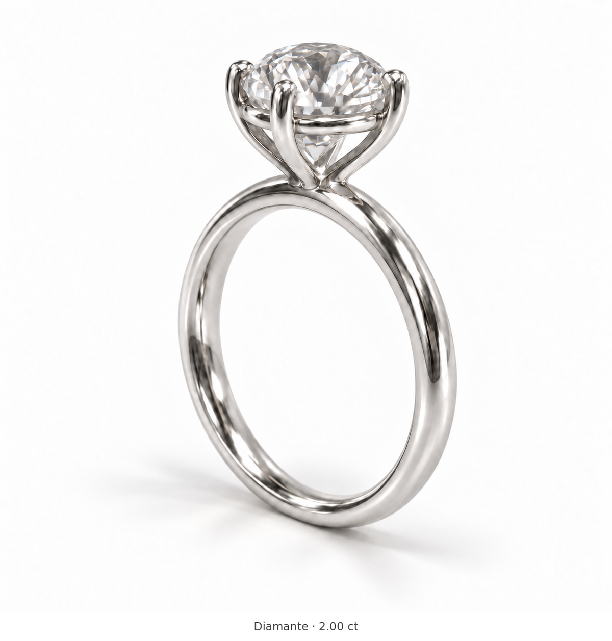 Legacy Round Plain Solitaire Engagement Ring — 2.00 ct — White Gold — alternate