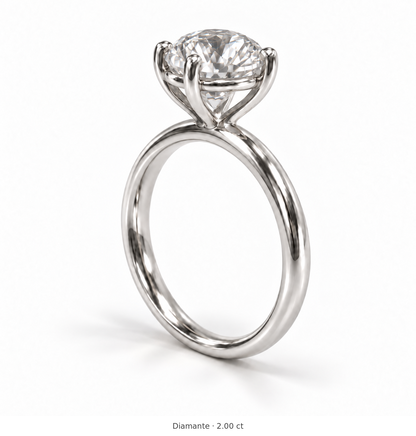 Legacy Round Plain Solitaire Engagement Ring — 2.00 ct — White Gold — alternate