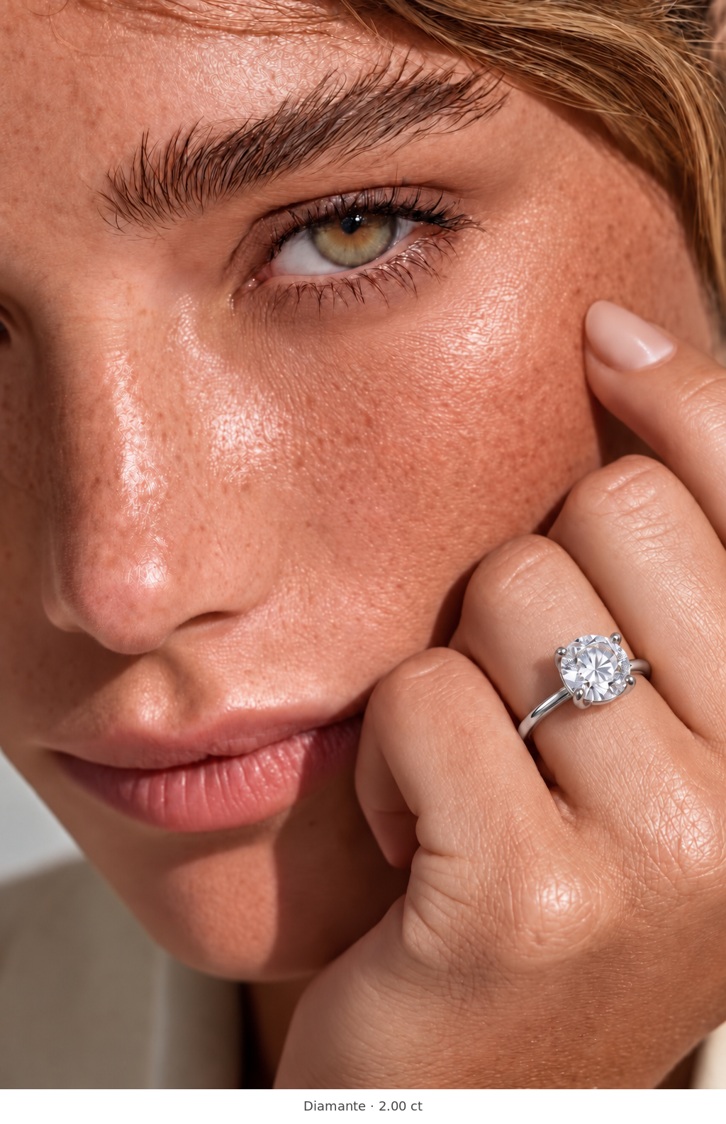 Legacy Round Plain Solitaire Engagement Ring — 2.00 ct — White Gold — portrait