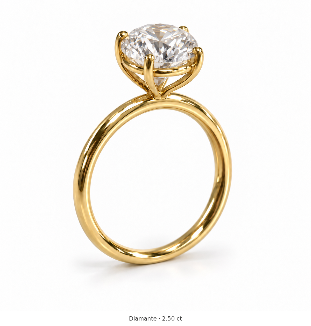 Legacy Round Plain Solitaire Engagement Ring — 2.50 ct — Yellow Gold — main