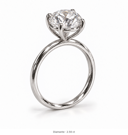 Legacy Round Plain Solitaire Engagement Ring — 2.50 ct — White Gold — main