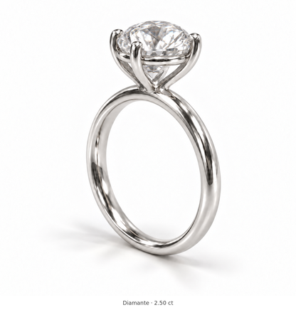 Legacy Round Plain Solitaire Engagement Ring — 2.50 ct — White Gold — alternate