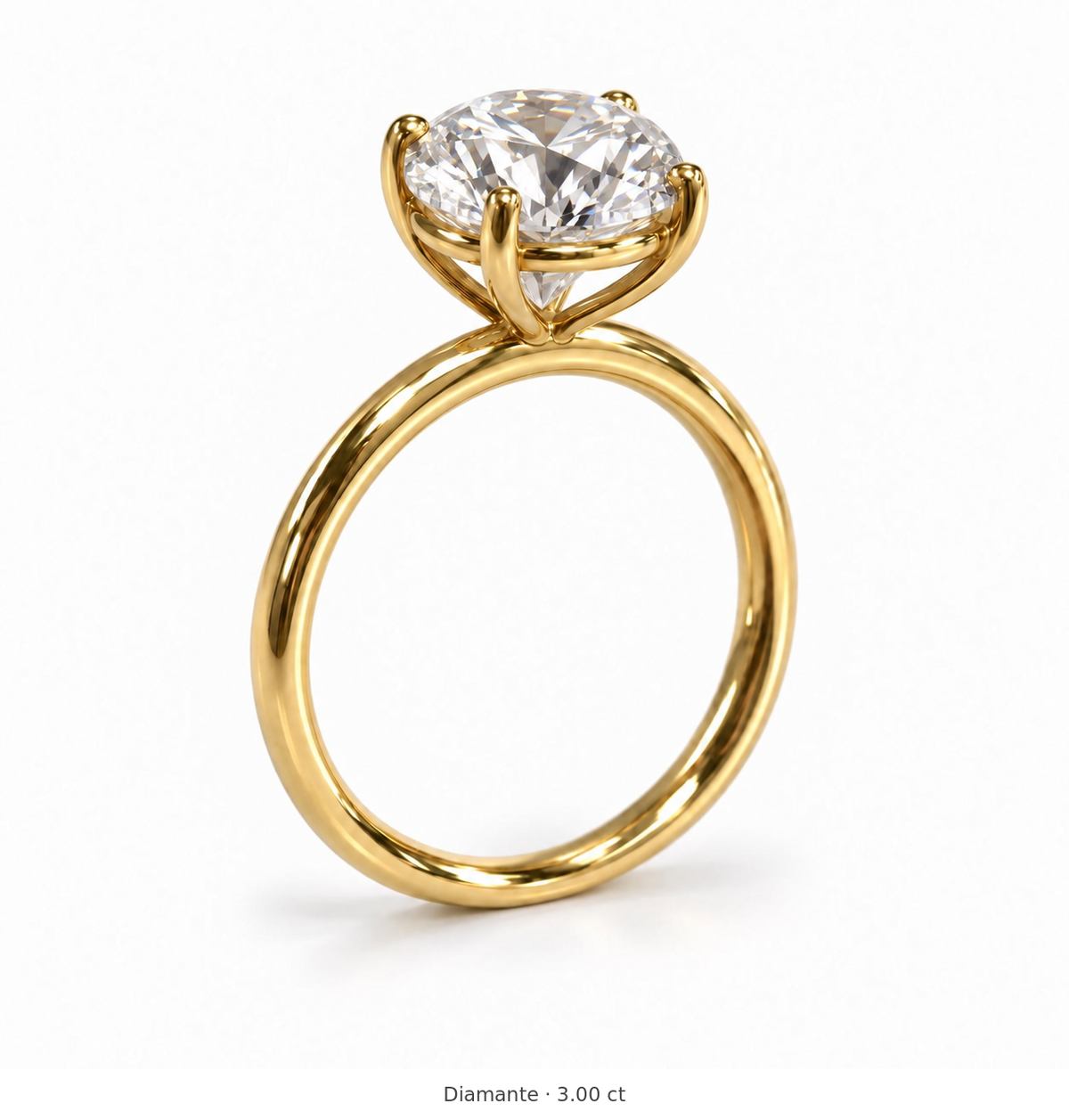 Legacy Round Plain Solitaire Engagement Ring — 3.00 ct — Yellow Gold — main