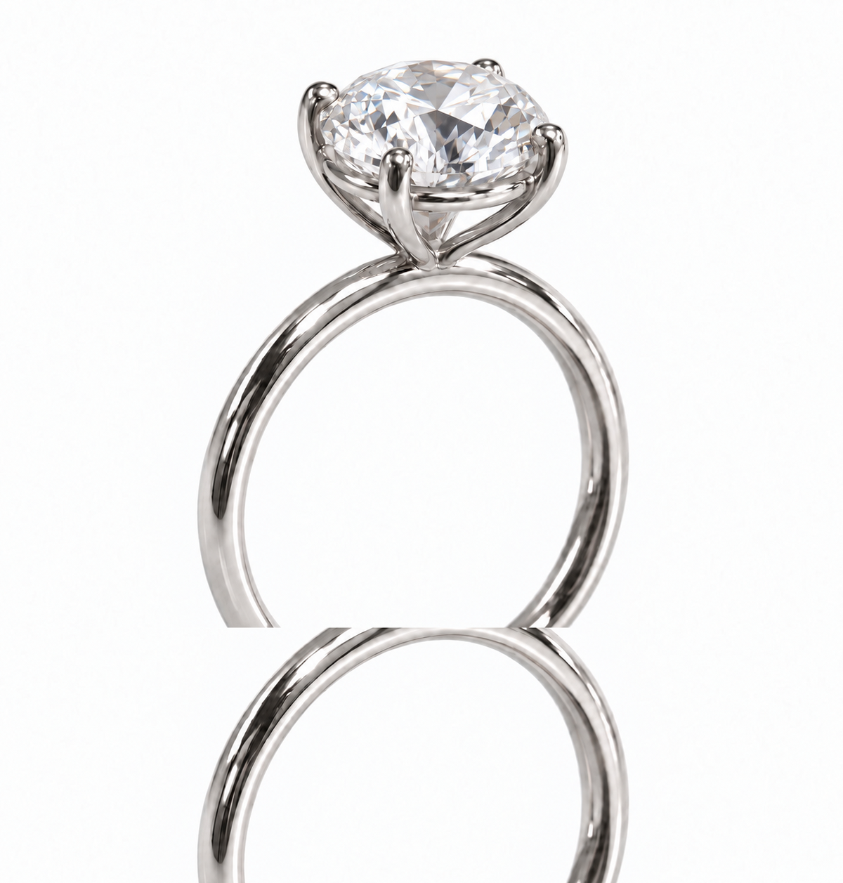 Legacy Round Plain Solitaire Engagement Ring — 3.00 ct — White Gold — main
