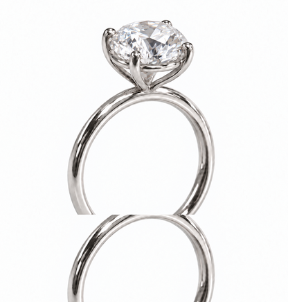 Legacy Round Plain Solitaire Engagement Ring — 3.00 ct — White Gold — main