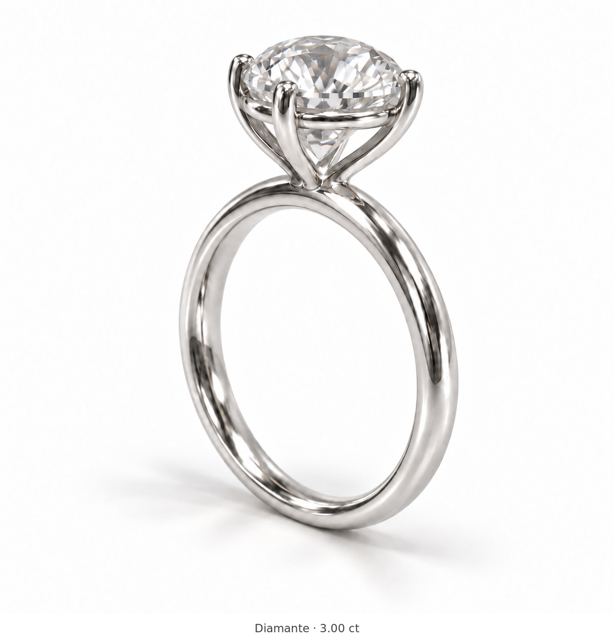 Legacy Round Plain Solitaire Engagement Ring — 3.00 ct — White Gold — alternate