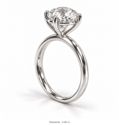 Legacy Round Plain Solitaire Engagement Ring — 3.00 ct — White Gold — alternate