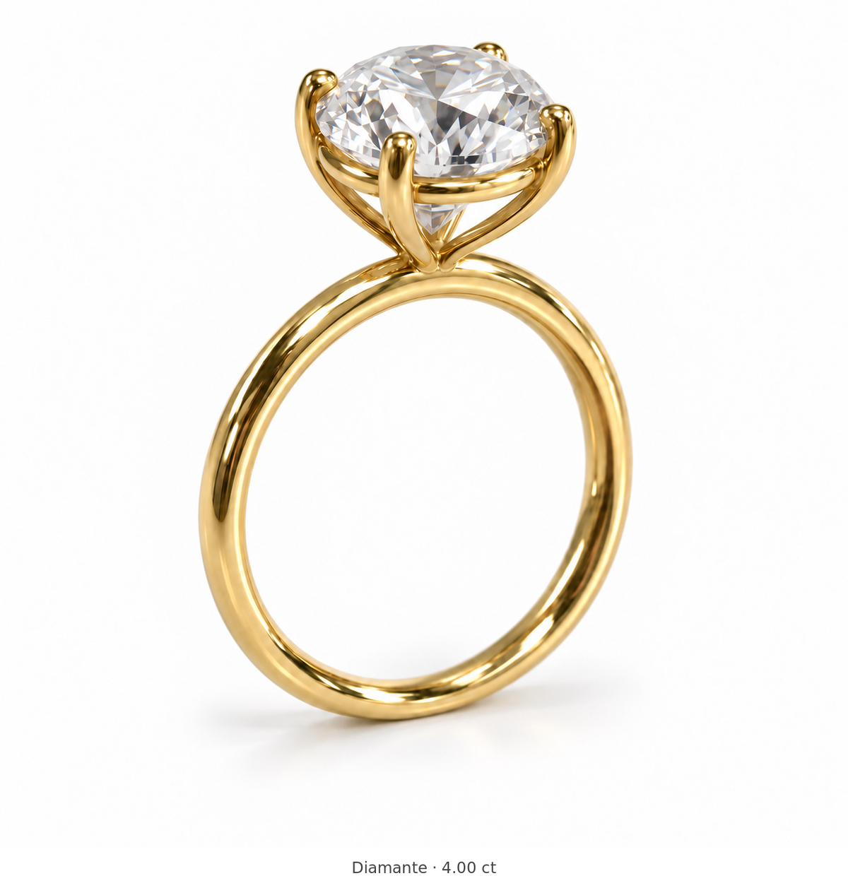 Legacy Round Plain Solitaire Engagement Ring — 4.00 ct — Yellow Gold — main