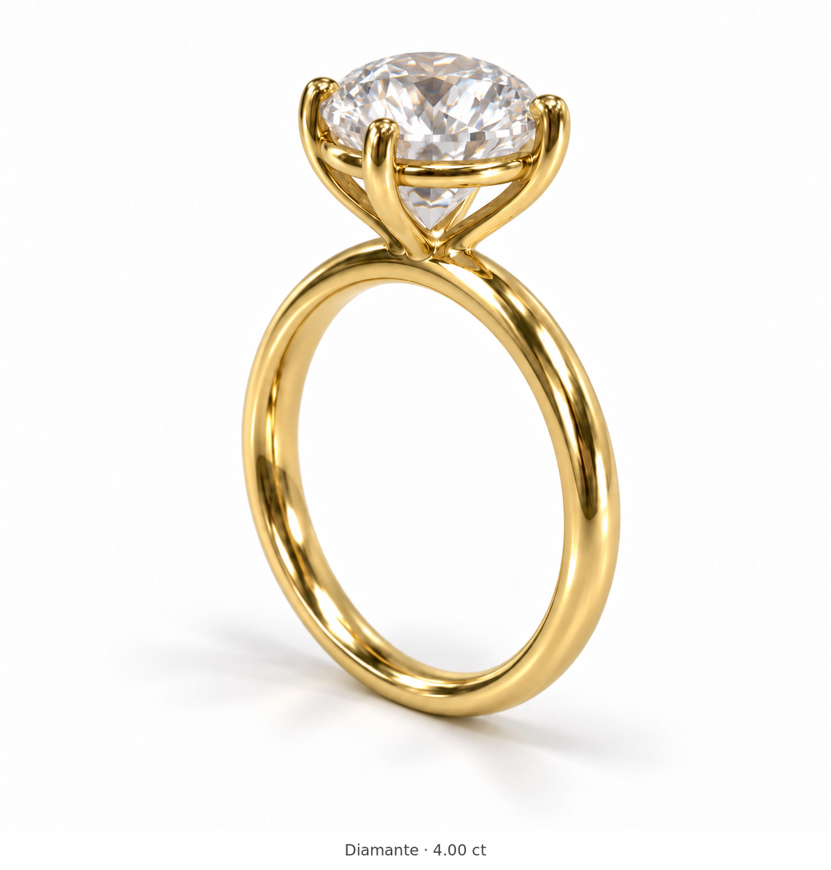 Legacy Round Plain Solitaire Engagement Ring — 4.00 ct — Yellow Gold — alternate
