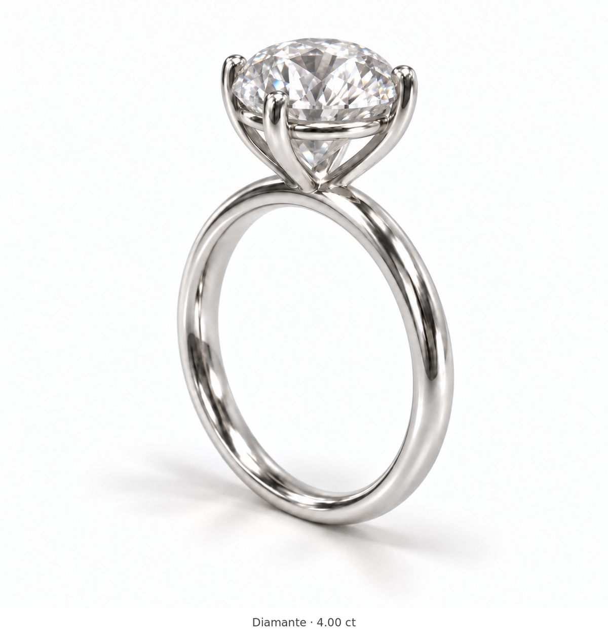 Legacy Round Plain Solitaire Engagement Ring — 4.00 ct — White Gold — alternate