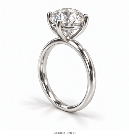 Legacy Round Plain Solitaire Engagement Ring — 4.00 ct — White Gold — alternate