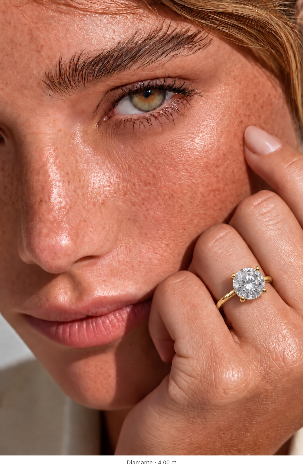 Legacy Round Plain Solitaire Engagement Ring — 4.00 ct — Yellow Gold — portrait
