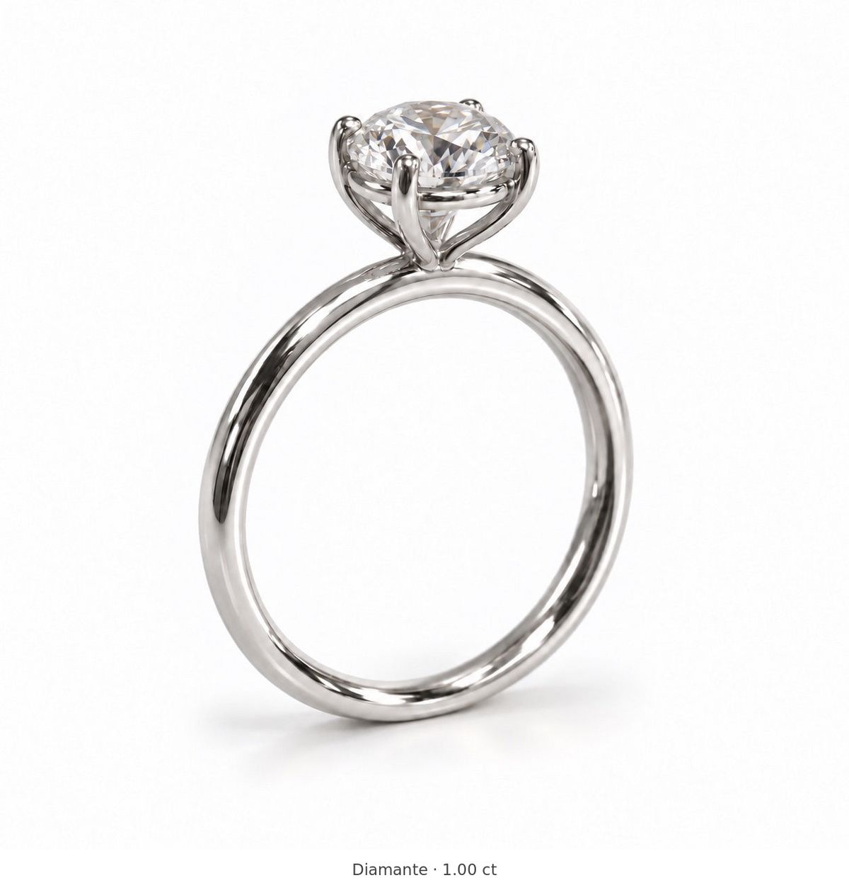 Legacy Round Plain Solitaire Engagement Ring — 1.00 ct — White Gold — main