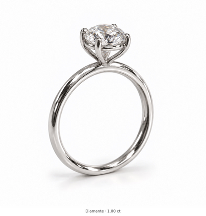 Legacy Round Plain Solitaire Engagement Ring — 1.00 ct — White Gold — main