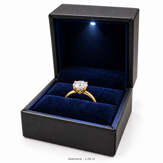 Legacy Round Solitaire — 1.00 ct — Yellow Gold — original ring box