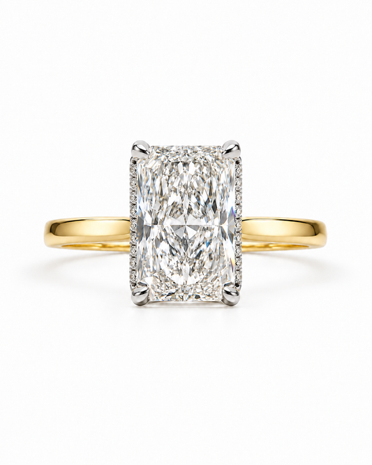 Legacy radiant cut engagement ring — studio photograph 3