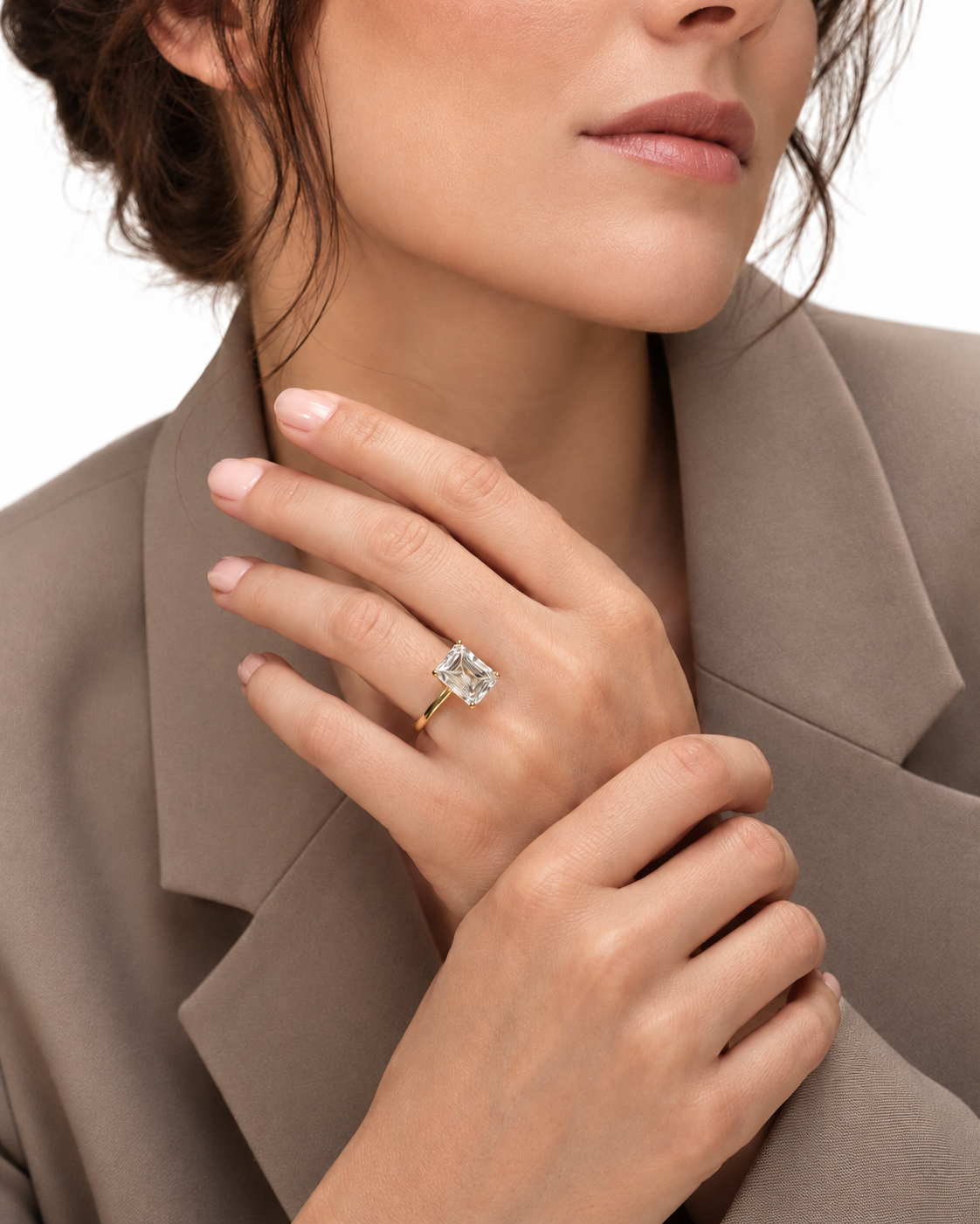 Legacy radiant cut engagement ring — studio photograph 4