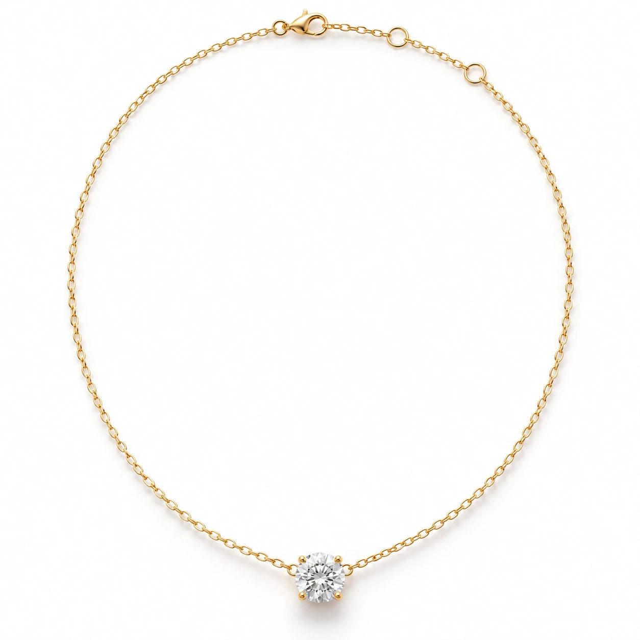 Legacy Prong Solitaire Diamond Necklace | 0.5 CT Center | 14K Gold — Yellow Gold
